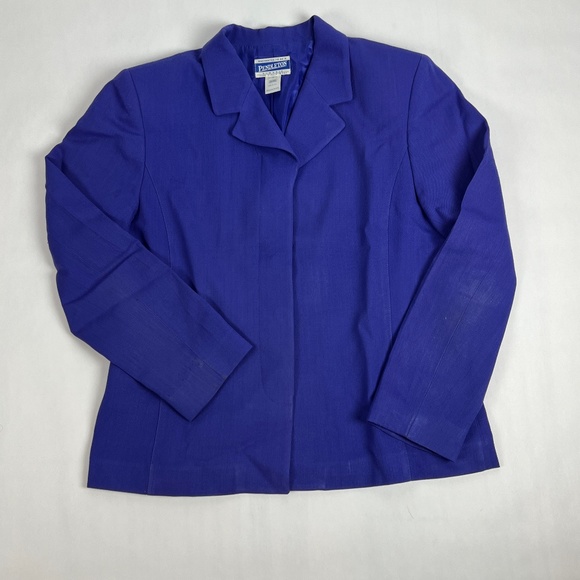 Pendleton Button Front Blazer Womens size 10 Purple Virgin Wool Preowned - Picture 1 of 11